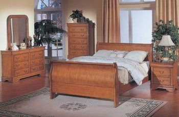 Oak Finish Bedroom With Massive wood Design [AMBS-71-9940]