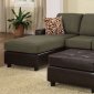 F7670 Sage Microfiber & Faux Leather Sectional Sofa w/Ottoman