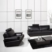 Black Bonded Leather 7380 Sofa