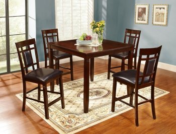 D115-5 Counter Height Dining Set 5Pc in Dark Cherry [EGDS-D115-5]