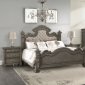 Silvy Bedroom 6Pc Set in Beige Fabric & Gray Oak