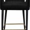 Luxe Counter Stool 792 Set of 2 Black Velvet Fabric by Meridian