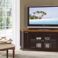 Espresso Finish Traditional Corner TV Stand w/Honey Oak Top