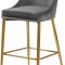 Karina Counter Stool 789 Set of 2 Grey Velvet Fabric - Meridian