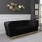 Bellini Sofa 669 in Black Velvet Fabric by Meridian w/Options