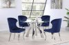 Alaia Dining Set 5Pc 190710 in Chrome by Coaster w/Blue Chairs