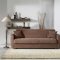 Elegant Truffle Microfiber Living Room with Storage Sleeper Sofa