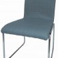 Set of 4 Grey Leatherette Modern Dining Chairs w/Metal Legs