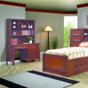 Rich Walnut Finish Youth Bedroom w/Chest Bed