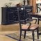 Black Finish Traditional Dining Room W/Double Pedestal Base