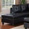 G903B Sectional Sofa w/Ottoman in Black Leatherette by Glory