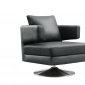 Black, White or Chocolate Leather Modern Swivel Club Chair