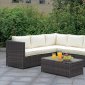 Ilona Outdoor Patio Sectional CM-OS2136-Set9 in Ivory & Espresso