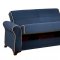 Irem Sofa Bed in Blue Microfiber by Rain w/Optional Items