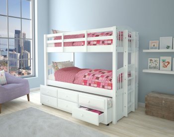 Micah Bunk Bed 39995 in White by Acme w/Trundle [AMKB-39995 Micah]