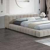 Trinity Upholstered Bed 306121 in Light Taupe Fabric by Coaster