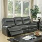 Binford CM6097GY Reclining Sofa in Gray Leatherette w/Options