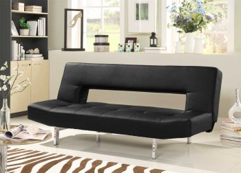 Drake 4805BLK Lounger Sofa Bed by Homelegance in Black [HESB-4805BLK Drake]