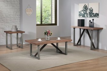 705648 Coffee Table 3Pc Set in Natural Walnut by Coaster [CRCT-705648]