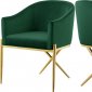 Xavier Dining Chair 763 Set of 2 Green Velvet Fabric by Meridian