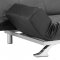 Black Leatherette Modern Convertible Sofa Bed with Folding Arms