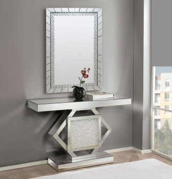 Nowles Console Table & Mirror Set 90234 in Mirror by Acme [AMCT-90234-Nowles]