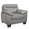 Denizen Sofa & Loveseat 9537GRY Gray Leather Match - Homelegance