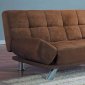 Dark Brown Microfiber Modern Convertible Sofa Bed w/Metal Legs