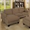 Jancis Sectional Sofa CM6451 in Brown Flannelette Fabric