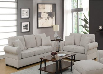 Bucco Sofa & Loveseat Set C72 in Beige Fabric w/Options [MSS-Bucco C72 Beige]