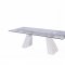 Vittorio Dining Table in White w/Glass Top by Whiteline Imports