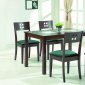 Dark Walnut Contemporary Dining Table w/Two Glass Inlays