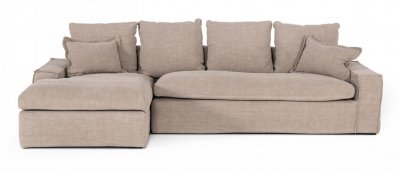 Atrium Sectional Sofa in Natural Fabric by VIG