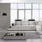 White Leather Modern Sectional Sofa w/Shelves