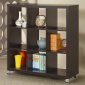 Cappuccino Finish Modern Bookcase w/Casters