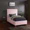 Jasmine Bed in Pink Velvet Fabric by Meridian w/Options