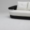 Black and White Leather Modern Sectional Sofa w/Optional Chair