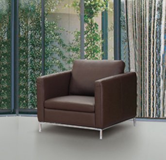 Dana Armchair in Brown Leather by Whiteline Imports