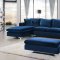 Naomi Sectional Sofa 636 in Navy Velvet Fabric by Meridian