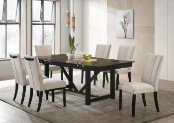 Malia Dining Set 5Pc 122341 in Oak & Black by Coaster w/Options [CRDS-122341 Malia]