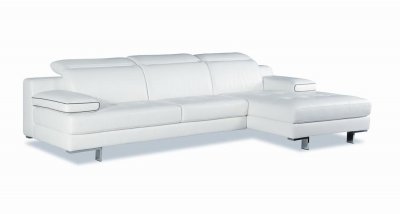 9097 Sectional Sofa in White Italian Full Leather by J&M