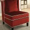 Ozella Accent Chair 59572 2Pc Set in Red Velvet Fabric by Acme