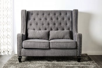 Alicante CM-BN6449GY Loveseat Bench in Gray Linen [FAS-CM-BN6449GY-Alicante]