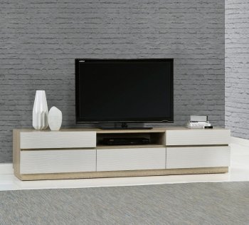 Loft LED TV Stand in Beige and Light Oak by Beverly Hills [BHTV-Loft LED]