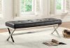 Rory Bench 4605BK in Black Bonded Leather by Homelegance