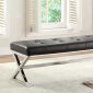 Rory Bench 4605BK in Black Bonded Leather by Homelegance