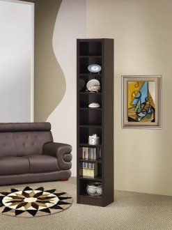 Cappuccino Finish Modern Bookcase w/Eight Shelves