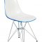 Cresco Set of 4 Dining Chairs CR19WBU- White & Blue - LeisureMod