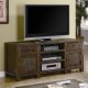 Distressed Brown Oak Finish Classic TV Stand w/Slate Inserts