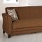 Porto Brown Fabric Modern Living Room Sleeper Sofa w/Storage